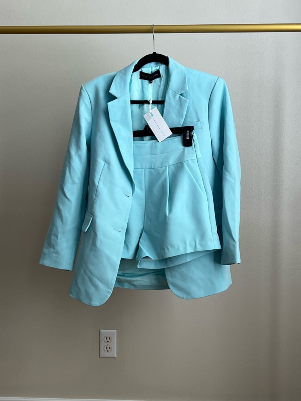 Vici Collection Blue Women's Blazer & Shorts Set